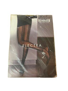 Wolford Electra Tights Black Gold Metallic Hosiery Sz LG 18388
